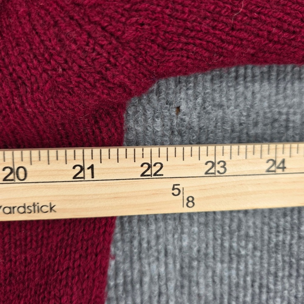 Preswick & Moore Mens L Argyle Sweater 100% Shetland Wool Made in Ireland Red - Picture 3 of 6